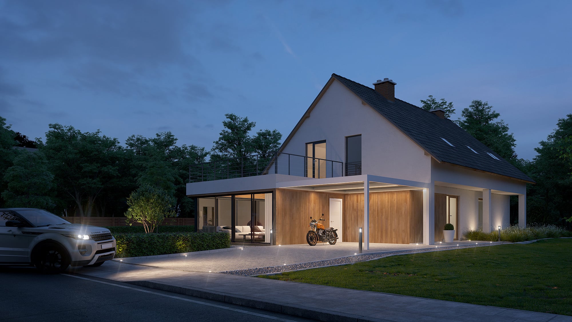 Biossun_Carport_Bordeaux_Eclairage_nuit