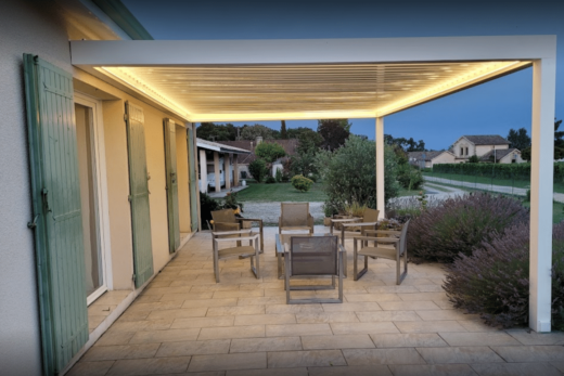 Pergola avec LED à Carbon-Blanc 33560